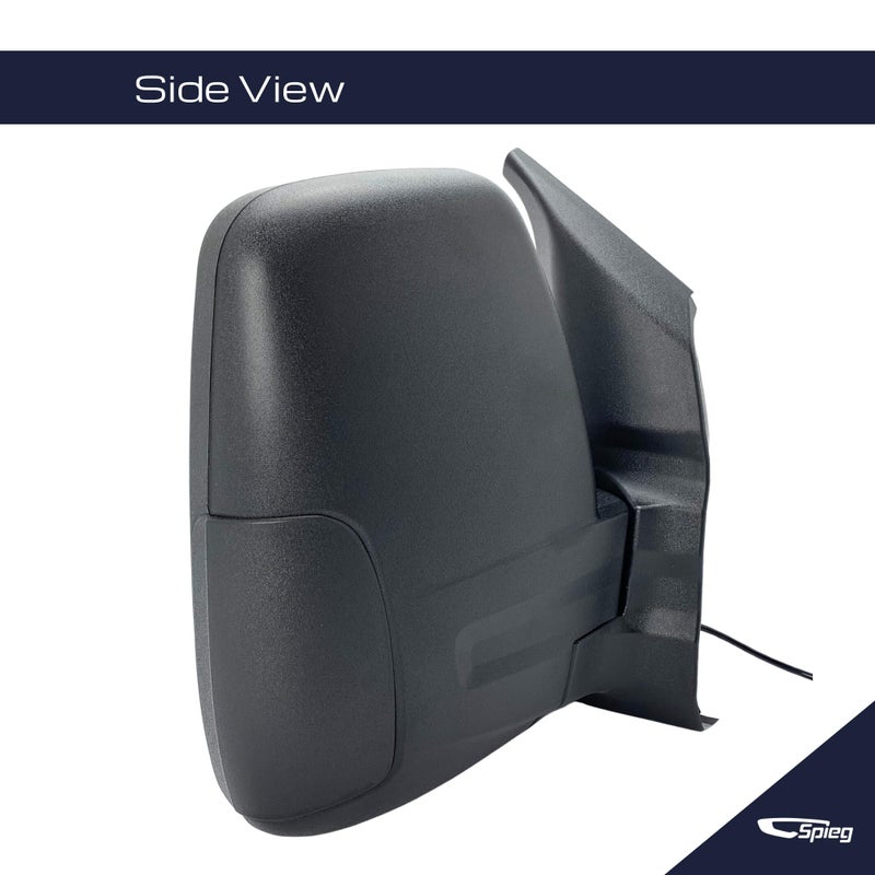 Spieg Passenger Side Mirror for 2015-2019 Ford Transit 150 250 350 HD Cargo Van | Right Side View Mirror Assembly with Power Adjustment Non-Heated Glass Short Arm | Textured Black 6 Pins FO1321600 - Image 4